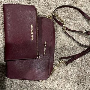 Michael Kors burgundy/Dark Cherry cross body.